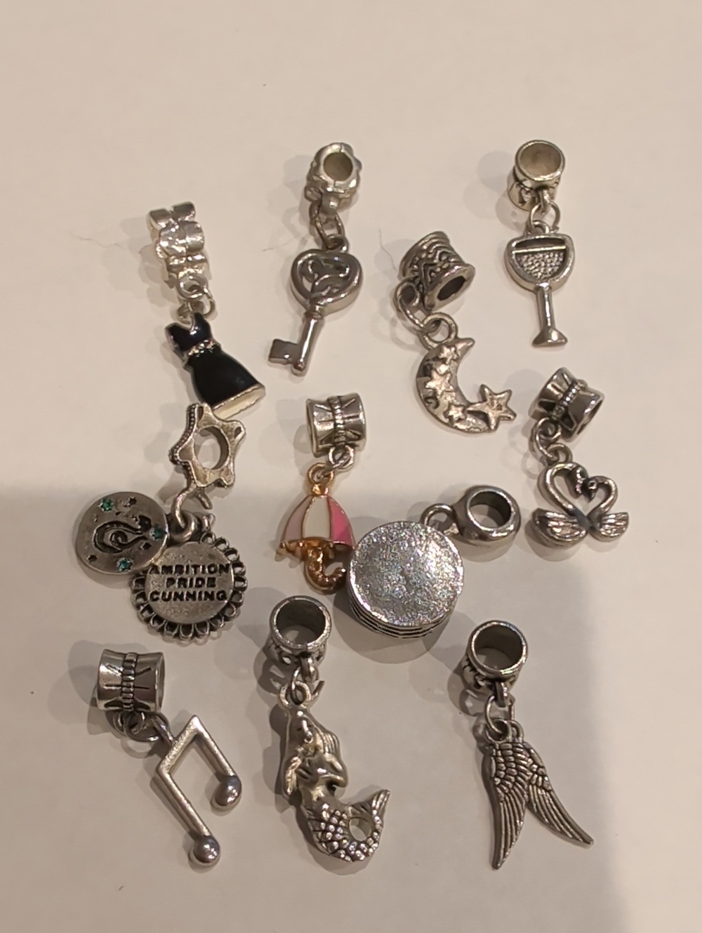 Silver Charm Bracelet Beads - Assorted Silver Dangle Charms
